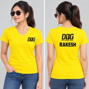 DRG Custom Printed Yellow T-Shirt Female