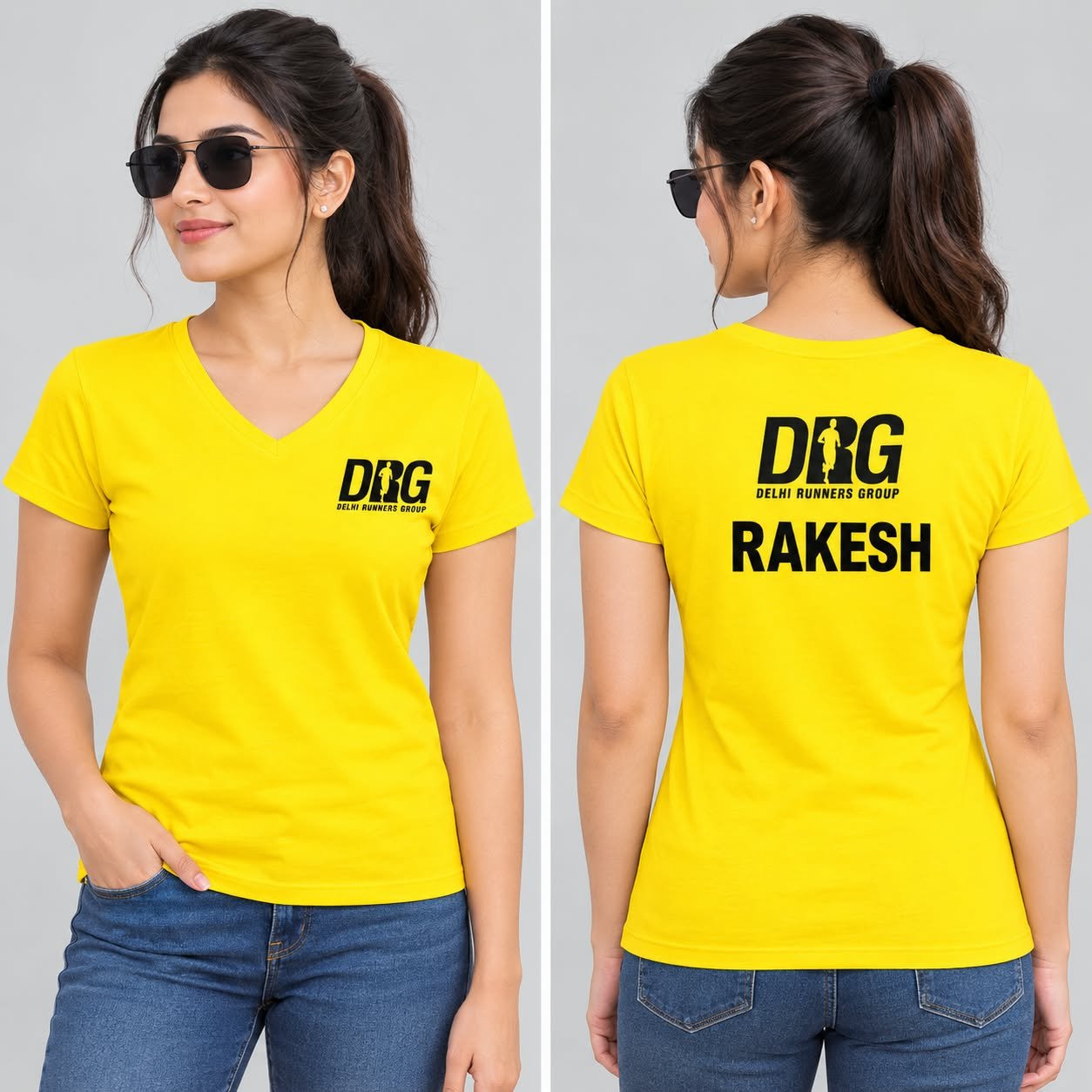 DRG Custom Printed Yellow T-Shirt Female